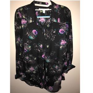 Sheer floral blouse